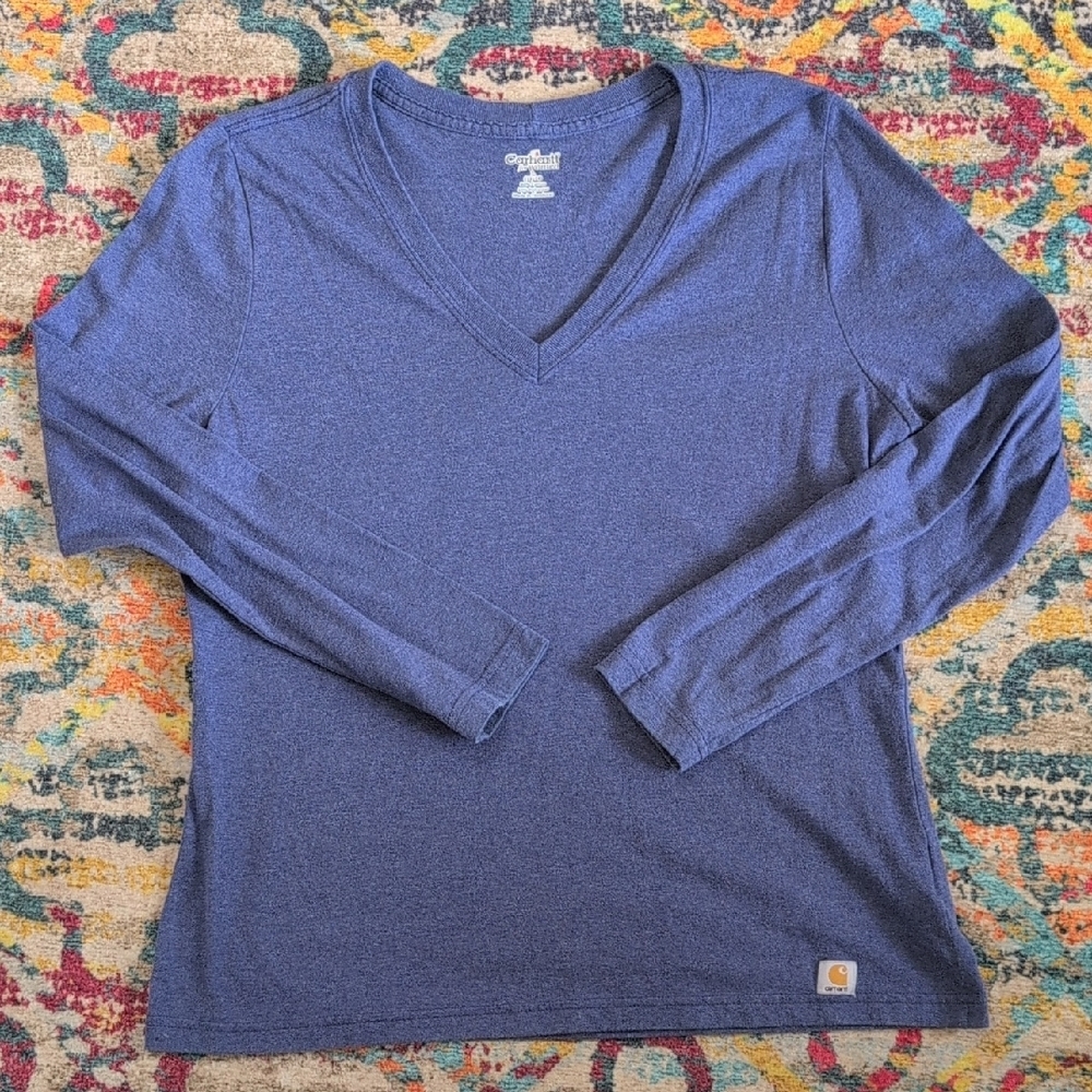 Carhartt Long Sleeve Women's Tee Blue Large